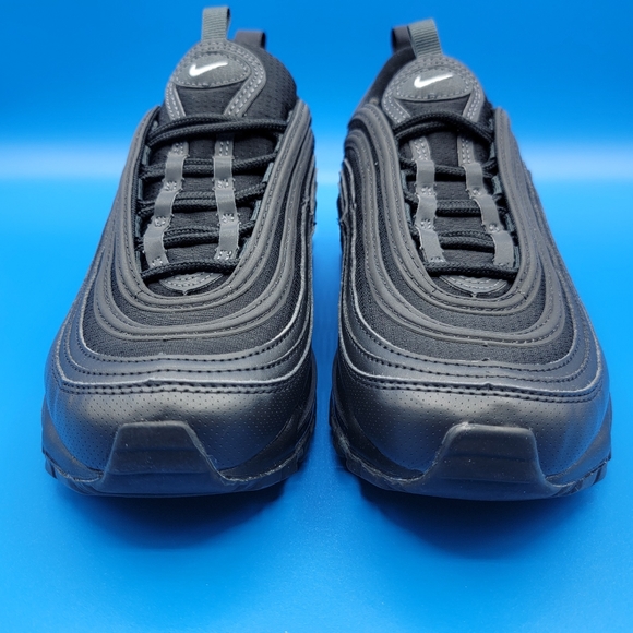 Nike Air Max 97 GS Triple Black Running Shoes Size 5.5Y Women's Size 7 Sneakers - Picture 2 of 8